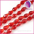 Wholesale 10*15mm red faceted glass teardrop beads